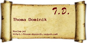 Thoma Dominik névjegykártya